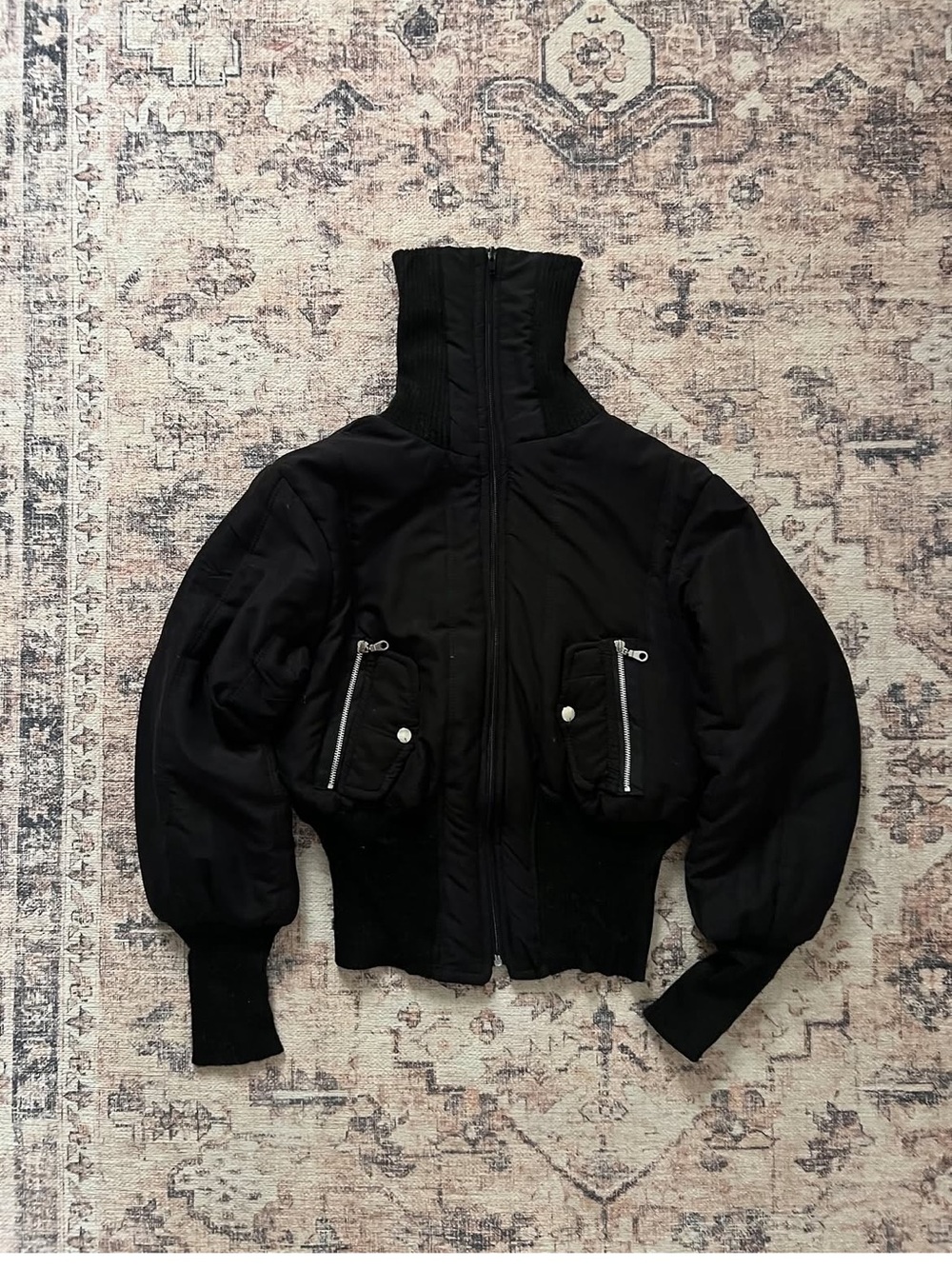 Ashley By 26 International Black High-Neck Bomber Jacket